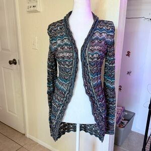 CALYPSO ST. BARTH Baby Alpaca‎ Loose Knit Open Front Lightweight Cardigan